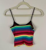 Topshop Rainbow Striped Tank Top | Size 4 Photo 0