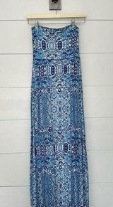 Cynthia Rowley  Women’s Small Blue Patterned Maxi Skirt Photo 0