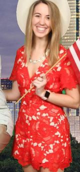 Lush Clothing Lace Red Romper Photo 0