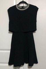Sandro Paris Black Mesh Panel Knee Length Dress Photo 0