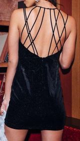 Black Velvet Dress Silver Photo 0