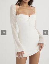 White mini sleeve dress Photo 0
