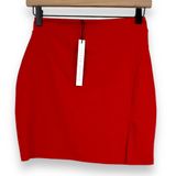 Susana Monaco x Revolve NWT Perfect Red High Waisted Single Slit Mini Skirt S Photo 0