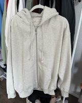 Brandy Melville Zip-Up Oversized Christy Hoodie Grey Photo 0