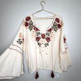 Chelsea and Violet  Embroidered Women's Boho Blouse floral peasant bell sleeve Photo 0