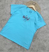 Life is Good Man with Umbrella In The City Raining Shirt Shortsleeve in Blue XL Photo 0