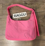 Baggu Mini Nylon Shoulder Bag Azalea Pink NEW 2-tones sides, strap, body Photo 0