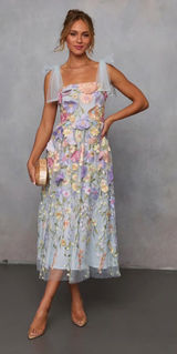 Vici Falling Petals Midi Dress Photo 0