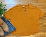 Madewell Women’s Small Cotton Burnt Orange Short Sleeve Button T-shirt Casual Photo 0