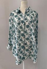 Cynthia Rowley 100% Linen Button Down long sleeve shirt size XL Photo 0