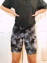 Pink Lotus Tie Dye Biker Shorts  Photo 0