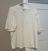 Worthington White Ruffled Sleeve Blouse Photo 0