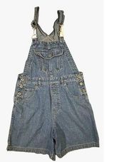 Bill Blass Overalls Jeans Shorts Vtg Bibs Shortalls Pockets Med. Wash Sz Medium Photo 0