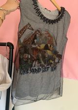 Alexander McQueen Vintage Women Animals Shoulder Pad Tank Top Photo 0