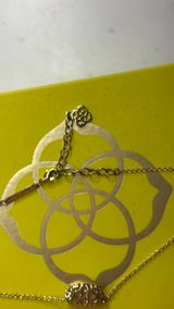 Kendra Scott Necklace Gold Elisa Pendant Rose Quartz Photo 0