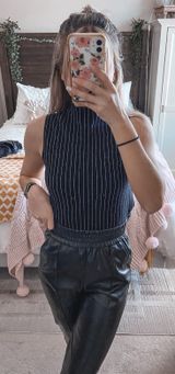 Bar III Black Sleeveless Mock Neck Top Photo 0