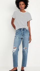 High-Waisted OG Straight Ripped Ankle Jeans Photo 0