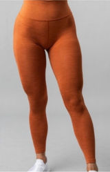 Alphalete Spiced Orange Halo Seamless High Rise Fitted Leggings Small Photo 0