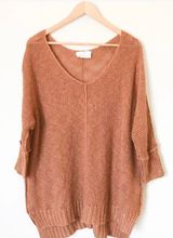 Hyped Unicorn Burnt Orange Open Knit Sweater Photo 0