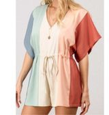 Urban Daisy Multicolored Lightweight Romper Swim Cover Up Casual Outfit Pink Size M Photo 0