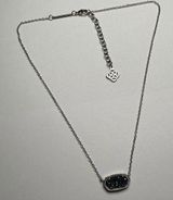 Kendra Scott Elisa Blue Drusy Silver Tone Necklace Adjustable Length Photo 0