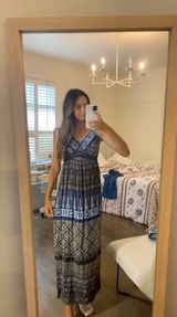 A pea in the pod Boho Blue Patterned Sundress Photo 0