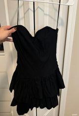 Black Ruffled Mini Dress Photo 0