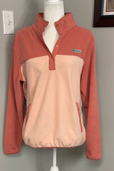 Columbia Two Toned Peach Salmon Pink pullover fleece womens size XL Outdoor Photo 0