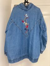 Blair Vintage Flower Embroidered Denim Jacket Photo 0