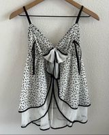 NWT Victoria’s Secret Black and White Lingerie Top Open Chest Large Photo 0