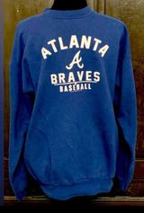 unisex Atlanta Braves Navy Sweatshirt- size Large Photo 0
