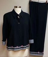 Fashion Bug  2 Piece Petite Navy Capri Set Photo 0