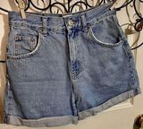 BDG Sz 26 Mom High Waist Denim Shorts Cuffed Distressed Urban Outfitters Photo 0