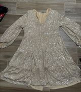 Champagne Colored Formal Dress Tan Size L Photo 0