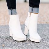 White Ankle Booties Size 7.5 Photo 0