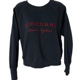 Burberry  London Sweatshirt Navy Blue Red Embroidered Pullover Womens Size Medium Photo 0