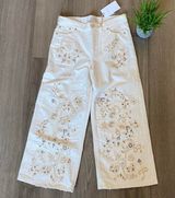 ZARA The Western Embroidery Culottes White Size 2 Photo 0