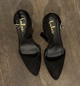 Lulus Black Heels Suede Ankle Strap Photo 0