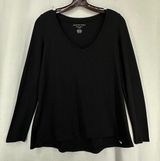 American Eagle Soft and Sexy Plush V Neck Long Sleeve Shirt Womens Small Black Photo 0