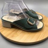 Fly London  Leather Mules Block Heel EU 36 / 5.5-6 Jade Green Comfort Shoes Photo 0