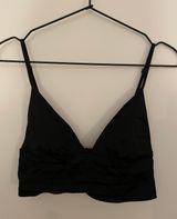 ZARA Black V-neck Crop Top Photo 0