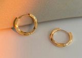 18K Gold Plated Twisted Gold Hoop Earrings for Women Photo 0