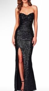 Black Strapless Sequin Dress Photo 0