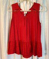 Red Rayon Eyelet Tank Top XXL Photo 0