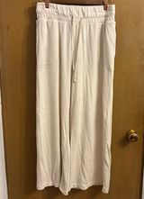 Boho cream-colored, wide leg lounge pant Photo 0
