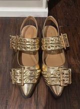 Soda Shoes Gold Flats Photo 0