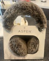 Aspen Brown Black Adjustable Faux Fur Fluffy Winter Earmuffs Hair Accessory Hat Photo 0