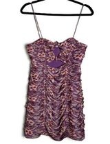 Zara Womens Peacock Spaghetti Strap Ruched Knot Detail Gold Shimmer Mini Dress S Photo 0