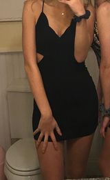 Lulus Black Cut Out Bodycon Dress Photo 0