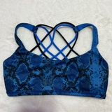 Blue Snake Skin Free To Be Lululemon Sports Bra Photo 0